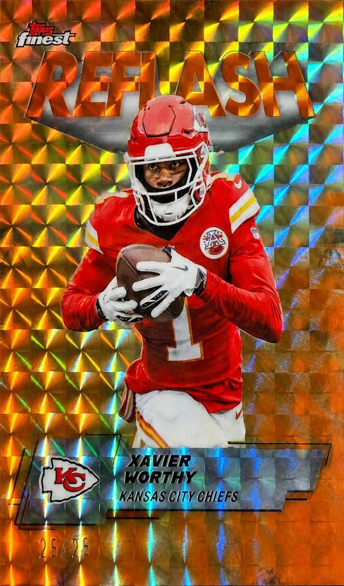 2025 Topps Finest Football Orange Geometric Xavier Worthy #RF-14