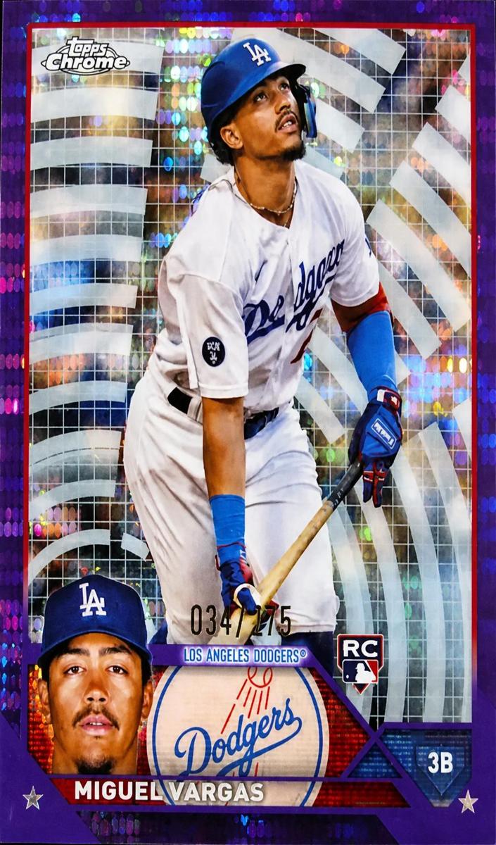 2023 Topps Chrome Baseball Purple Sonar Miguel Vargas #161 PSA 10