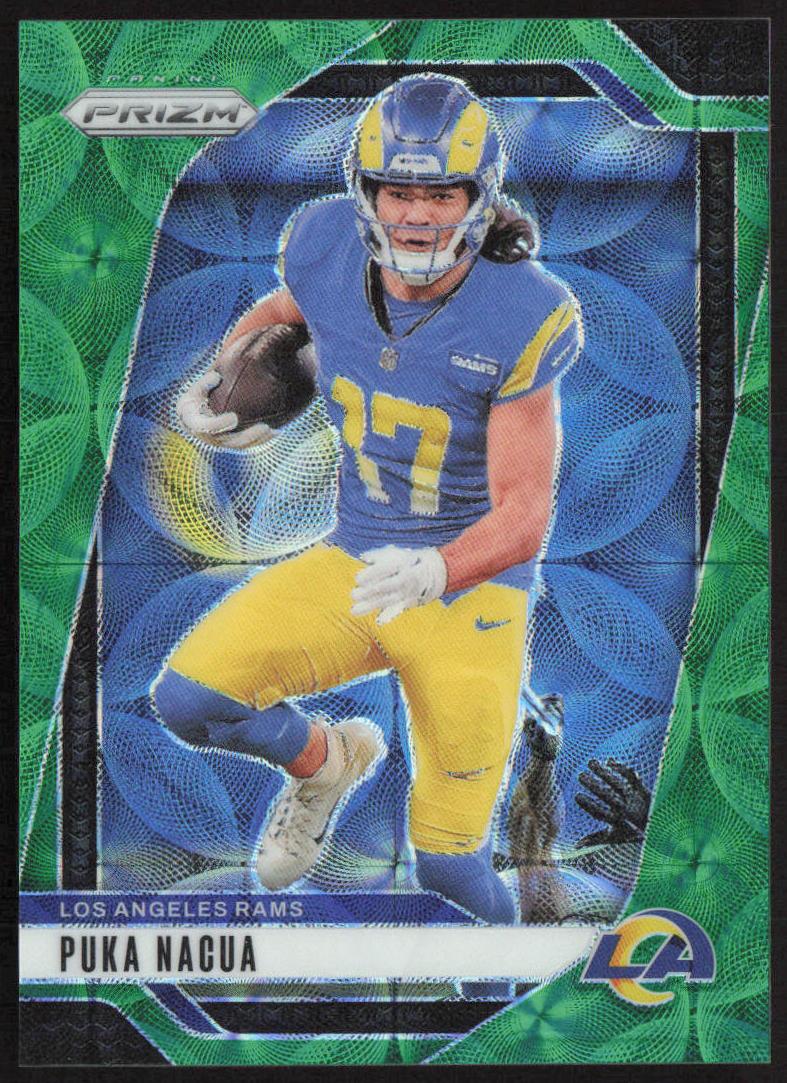 2024 Panini Prizm Football Green Scope Puka Nacua #168 PSA 9