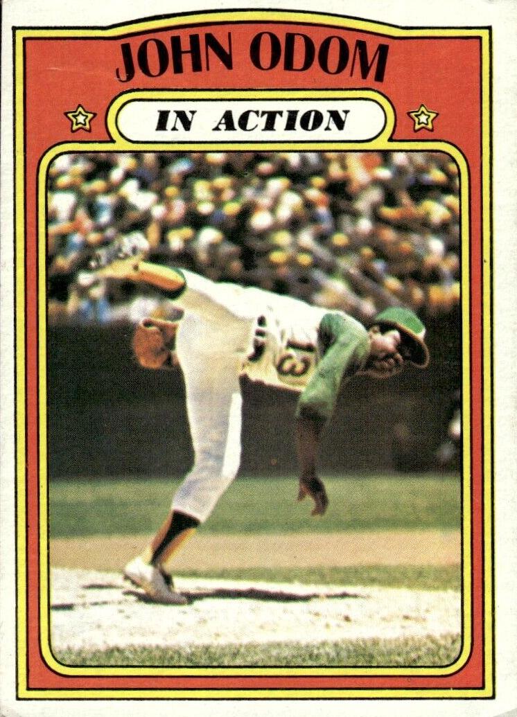1972 Topps Baseball In Action John Odom #558 PSA 9