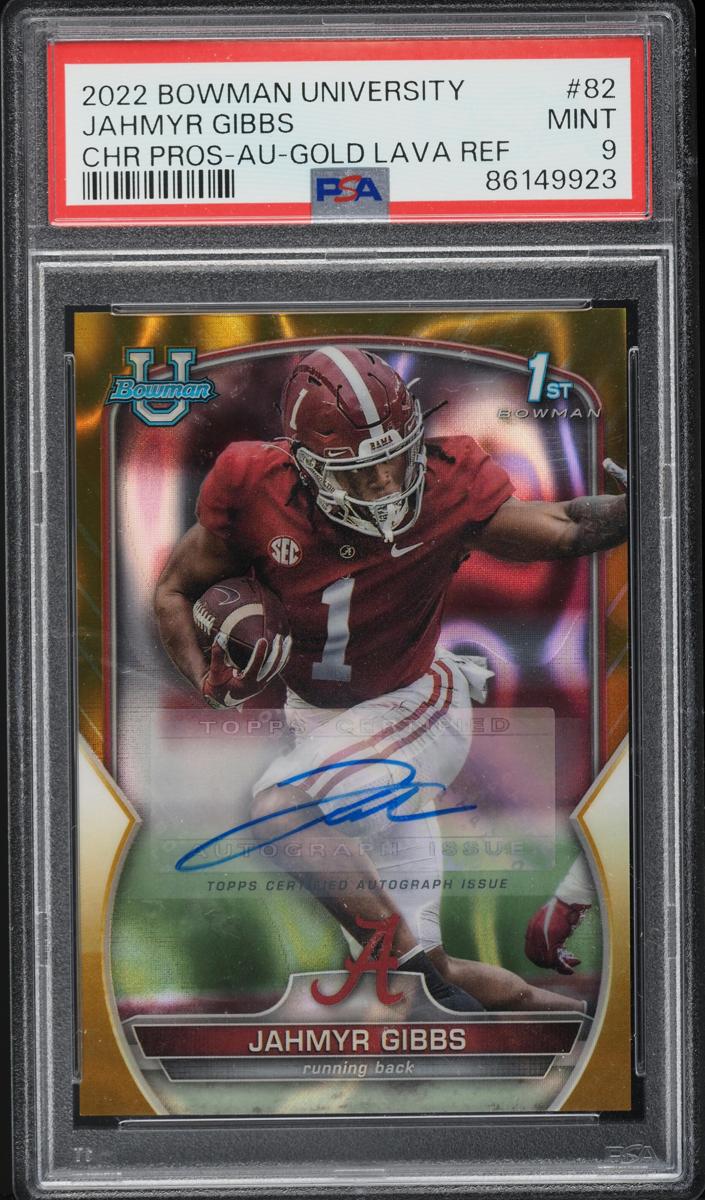 2022 Bowman Chrome University Football Lava Refractor Jahmyr Gibbs #82