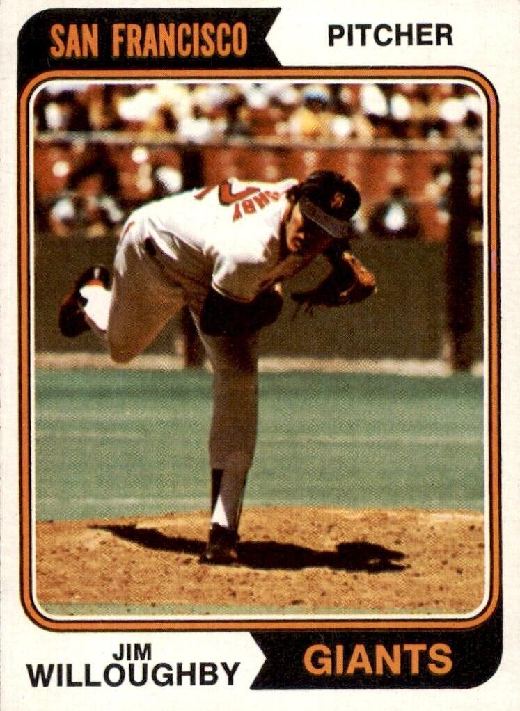 1974 Topps Baseball Jim Willoughby #553 PSA 9