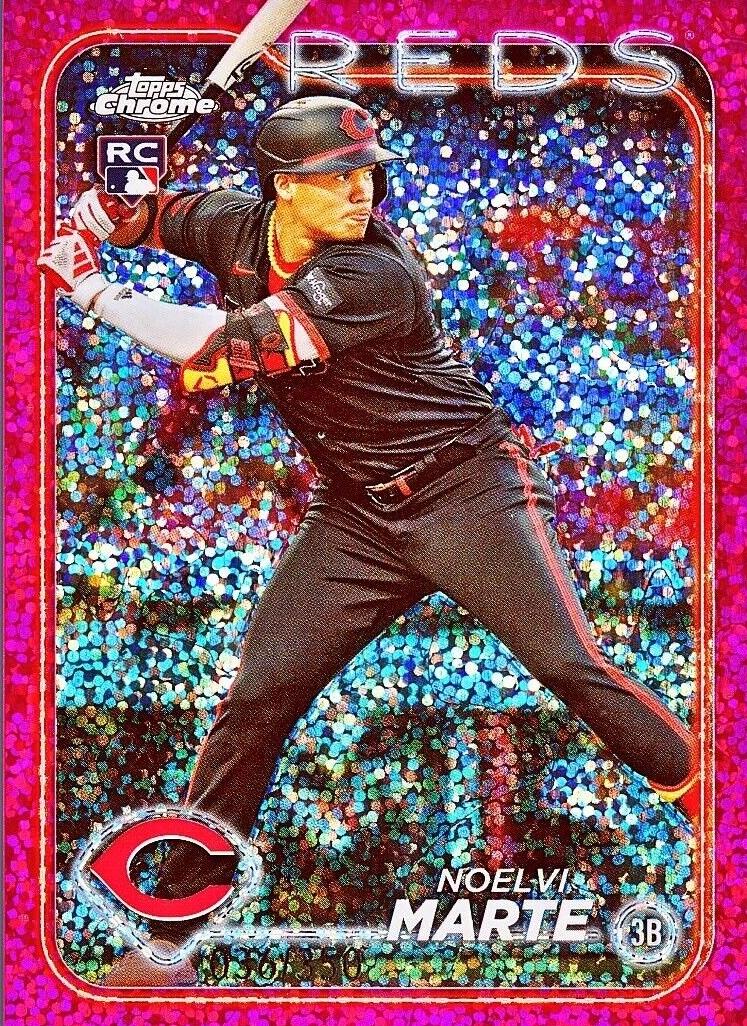 2024 Topps Chrome Baseball Magenta Speckle Noelvi Marte #177 PSA 10