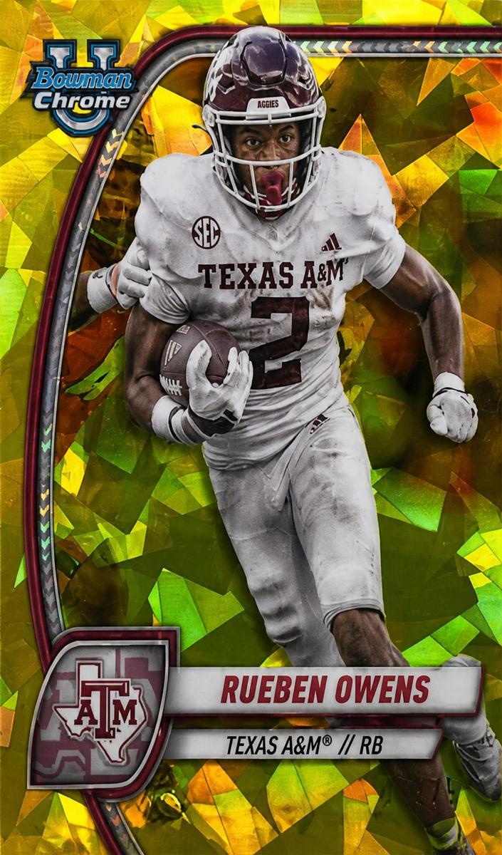 2024 Bowman Chrome University Football Yellow Refractor Rueben Owens #76