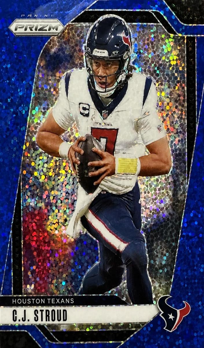2024 Panini Prizm Football Blue Sparkle C.J. Stroud #111 PSA 8