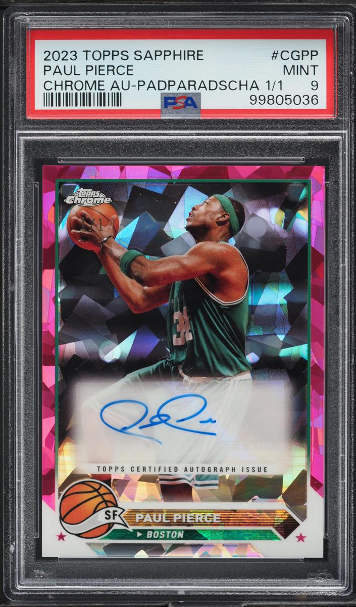 2023 Topps Chrome Sapphire Basketball Padparadscha Paul Pierce #CG-PP PSA 9