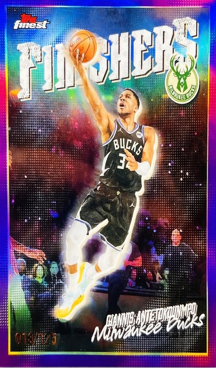 2025 Topps Finest Basketball Purple Refractor Giannis Antetokounmpo #FI-3