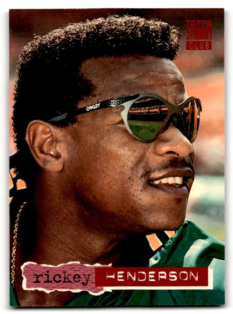 1994 Topps Stadium Club Baseball Rickey Henderson #654 PSA 9