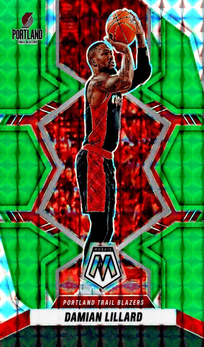 2021 Panini Mosaic Basketball Green Damian Lillard #50 PSA 9
