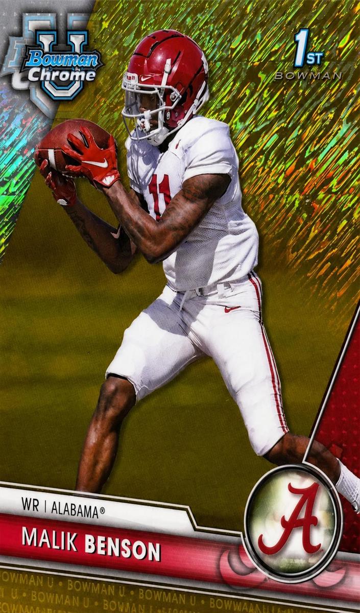 2023 Bowman Chrome University Football Gold Shimmer Malik Benson #45