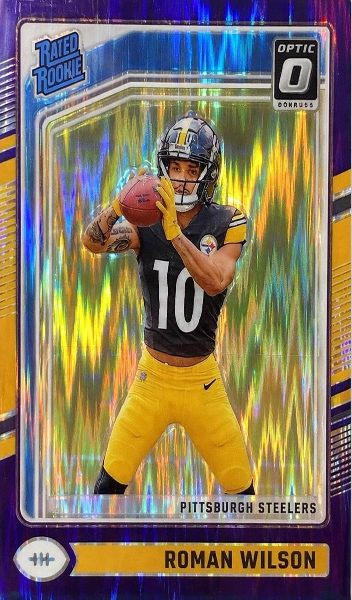 2024 Donruss Optic Football Purple Shock Roman Wilson #285 PSA 10