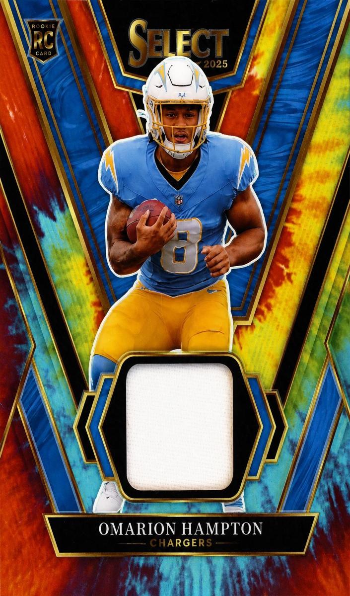 2025 Panini Select Football Tie-Dye Omarion Hampton #RSW-OHN