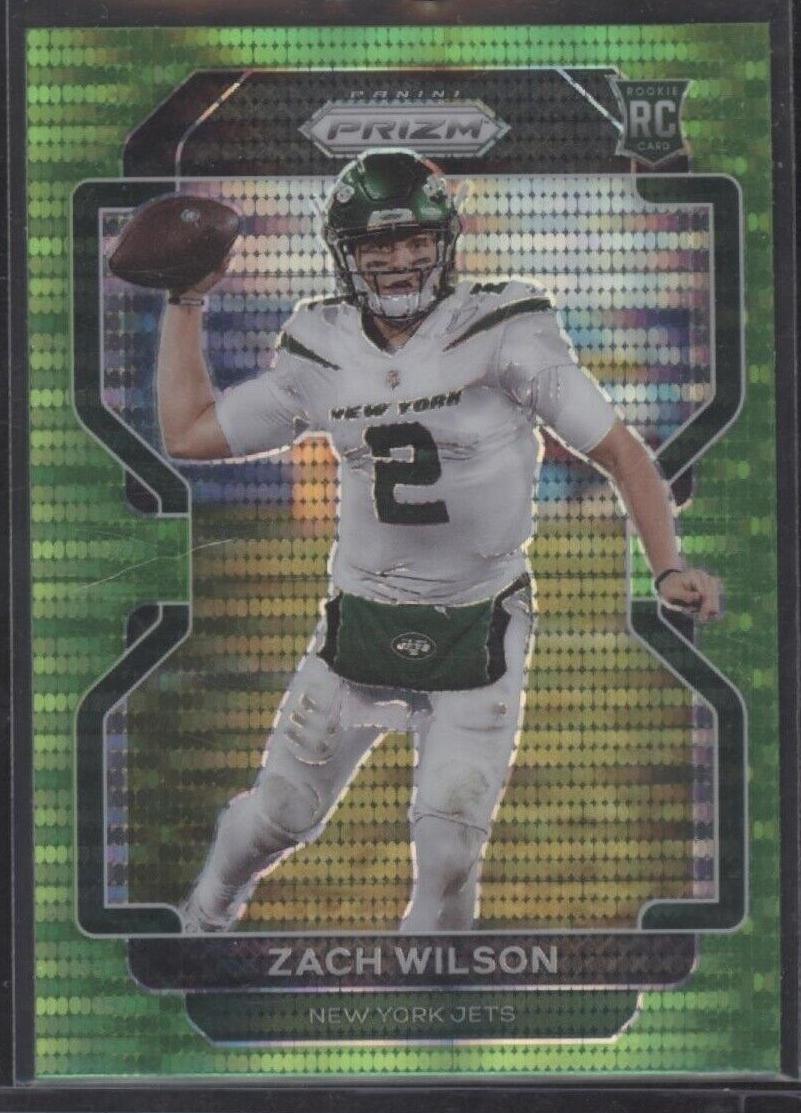 2021 Panini Prizm Football Neon Green Pulsar Zach Wilson #332 PSA 9