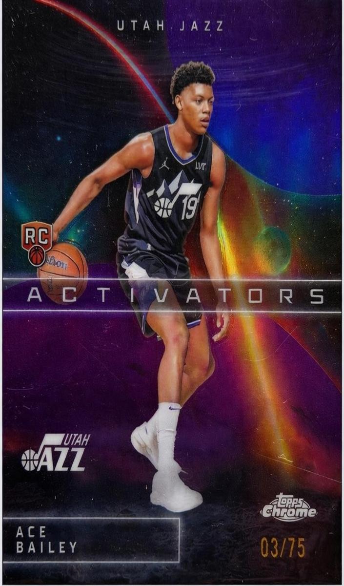 2025 Topps Chrome Basketball Purple Refractor Ace Bailey #AC-15 PSA 8