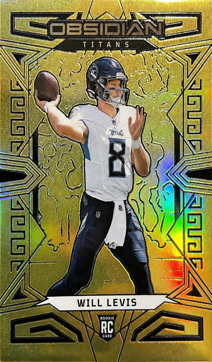 2023 Panini Obsidian Football Asia Electric Etch Gold Flood Will Levis #196
