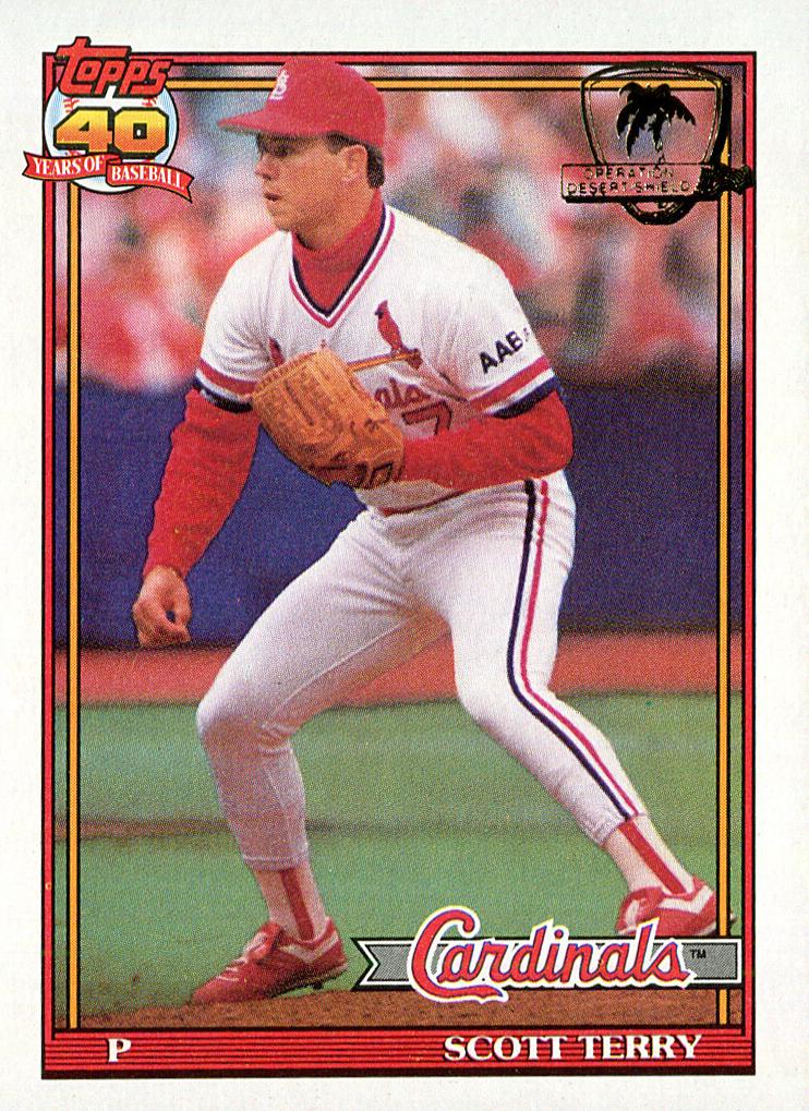 1991 Topps Baseball Scott Terry #539 PSA 8