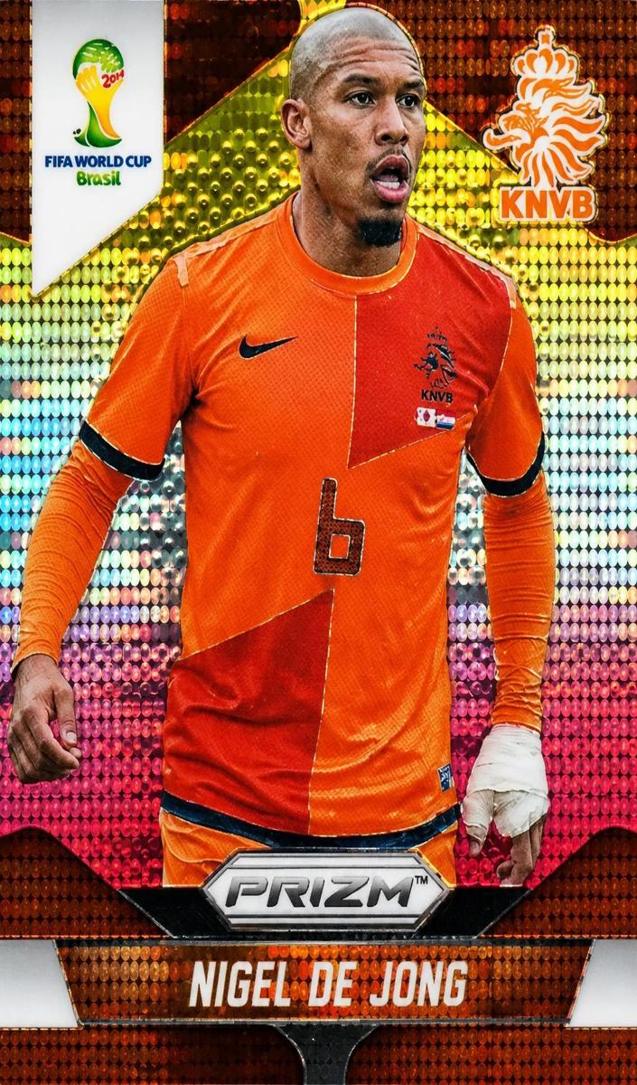 2014 Panini Prizm World Cup Soccer Yellow and Red Pulsar Nigel de Jong #31