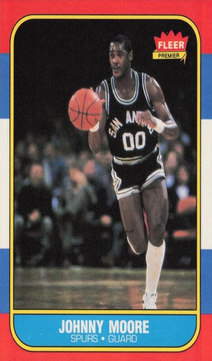 1986 Fleer Basketball Johnny Moore #76 RAW Ungraded