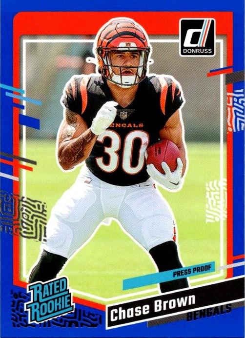 2023 Panini Donruss Football Press Proof Blue Chase Brown #318