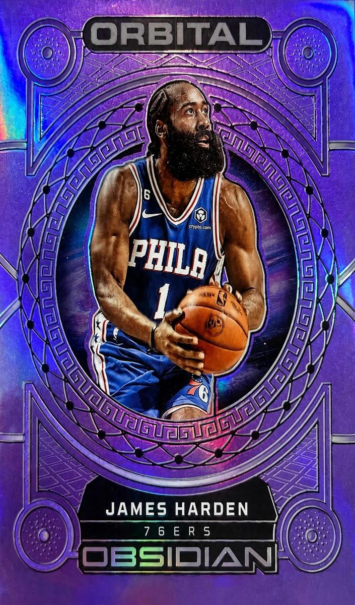 2022 Panini Obsidian Basketball Electric Etch Purple Flood James Harden #8