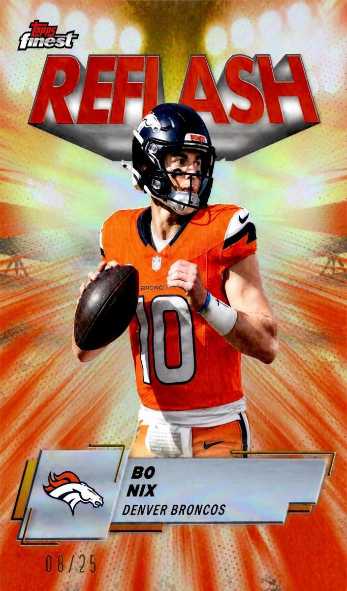 2025 Topps Finest Football Orange Refractor Bo Nix #RF-3