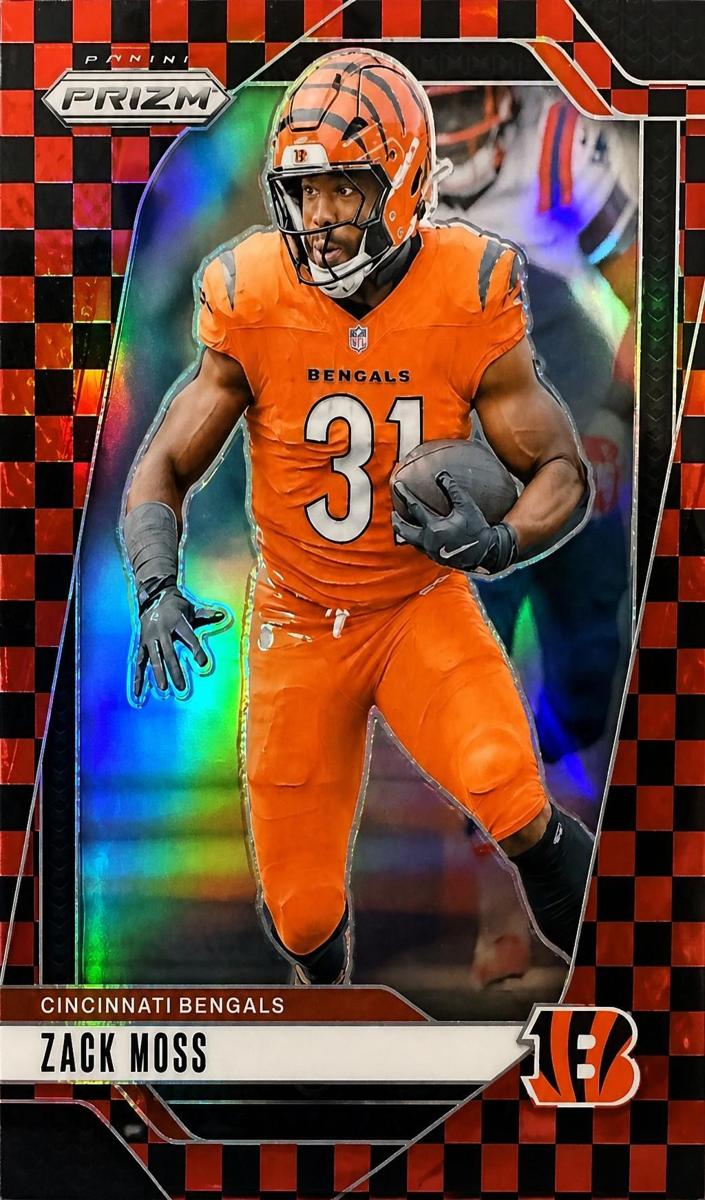 2024 Panini Prizm Football Black and Red Checker Zack Moss #56