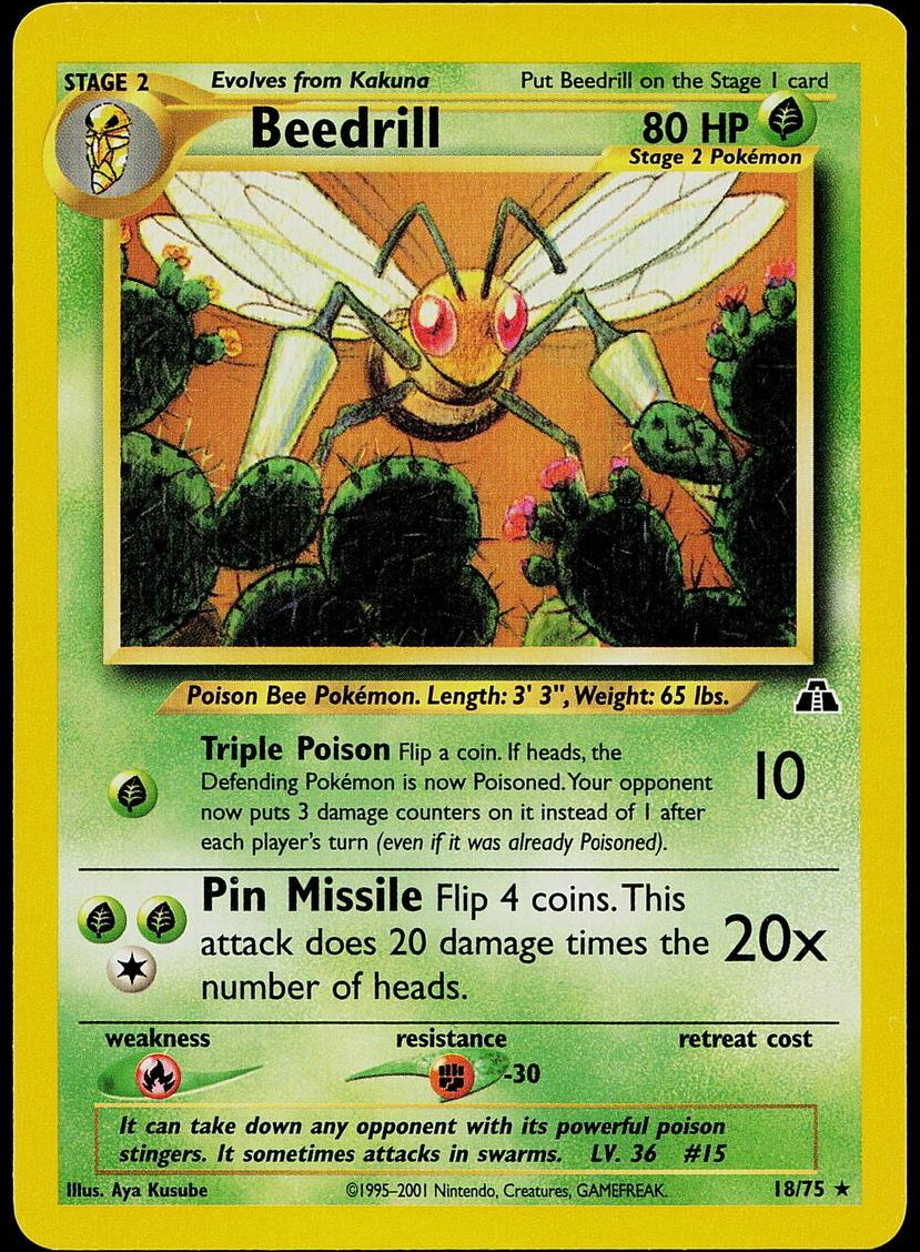 2001 Pokemon Neo Discovery Beedrill #18 PSA 9