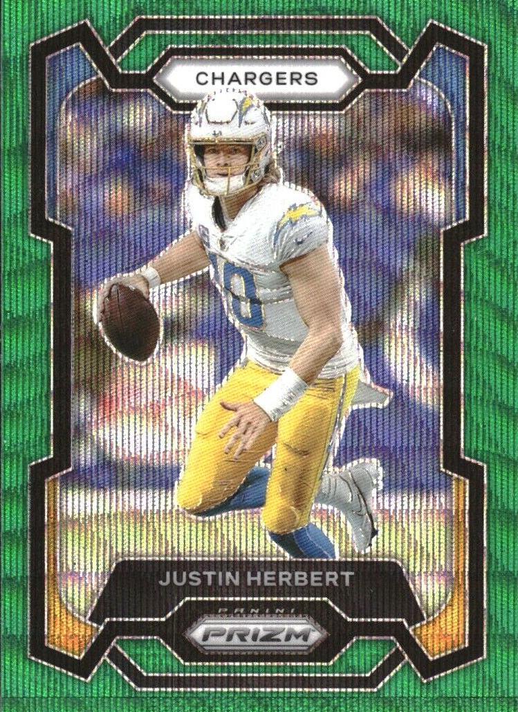 2023 Panini Prizm Football Green Wave Justin Herbert #158 PSA 9