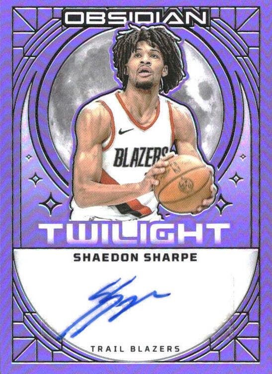 2023 Panini Obsidian Basketball Electric Etch Purple Flood Shaedon Sharpe #TS-SHP