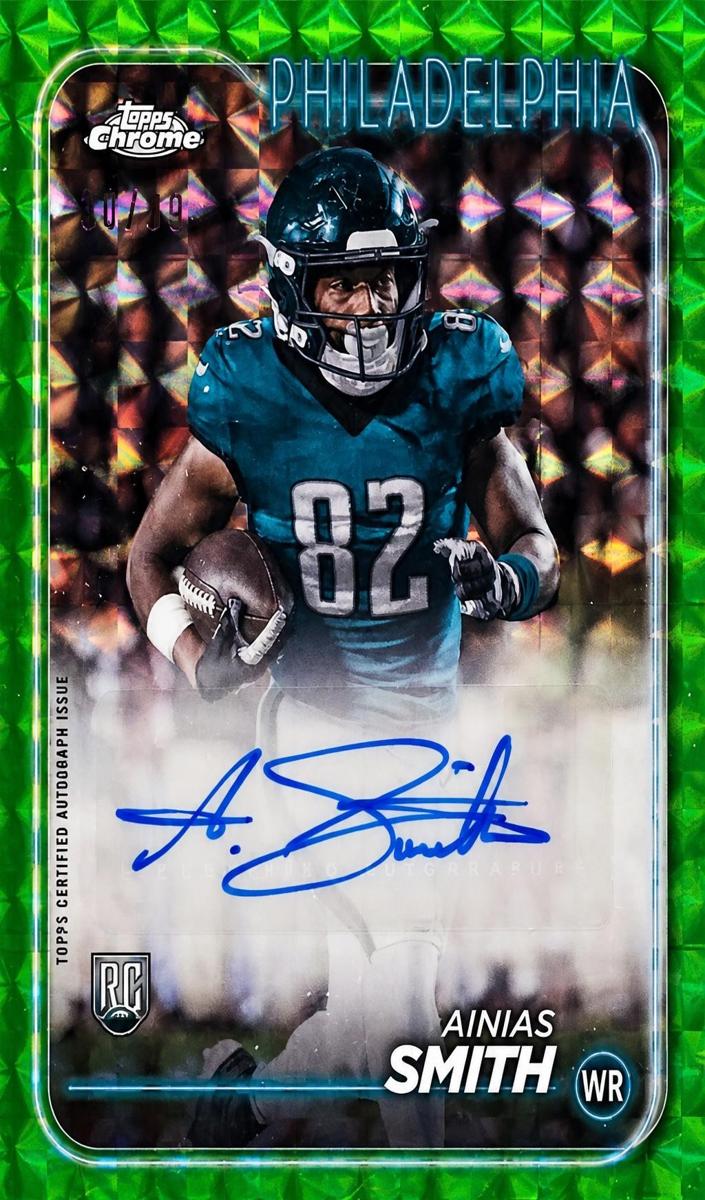 2024 Topps Chrome Football Green Geometric Refractor Ainias Smith #RA-ASM