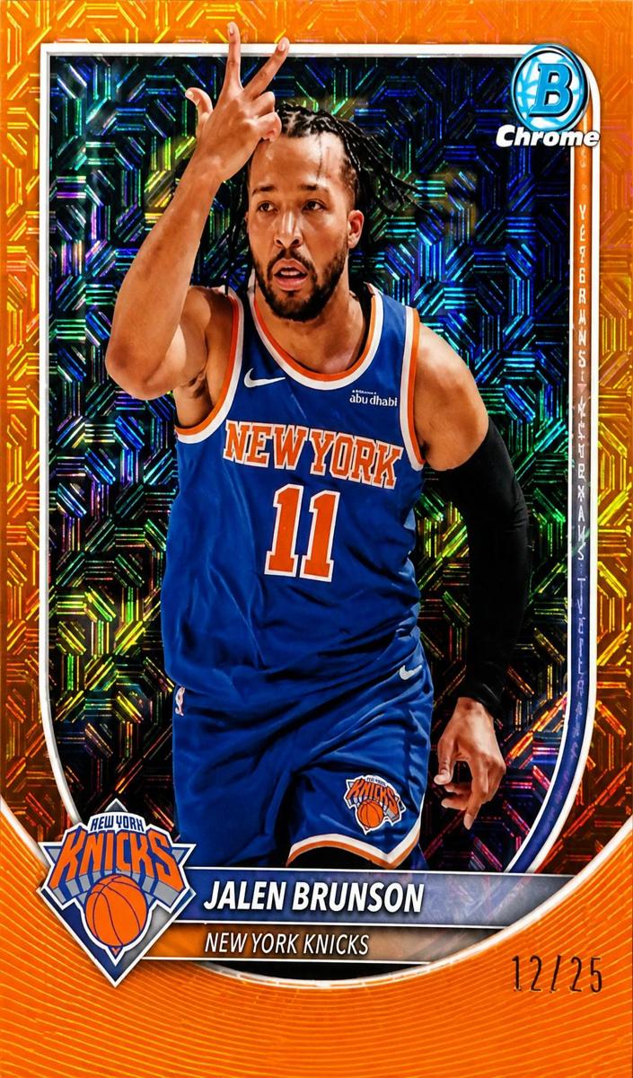 2025 Bowman Mega Box Basketball Orange Mojo Refractor Jalen Brunson #BCV-62