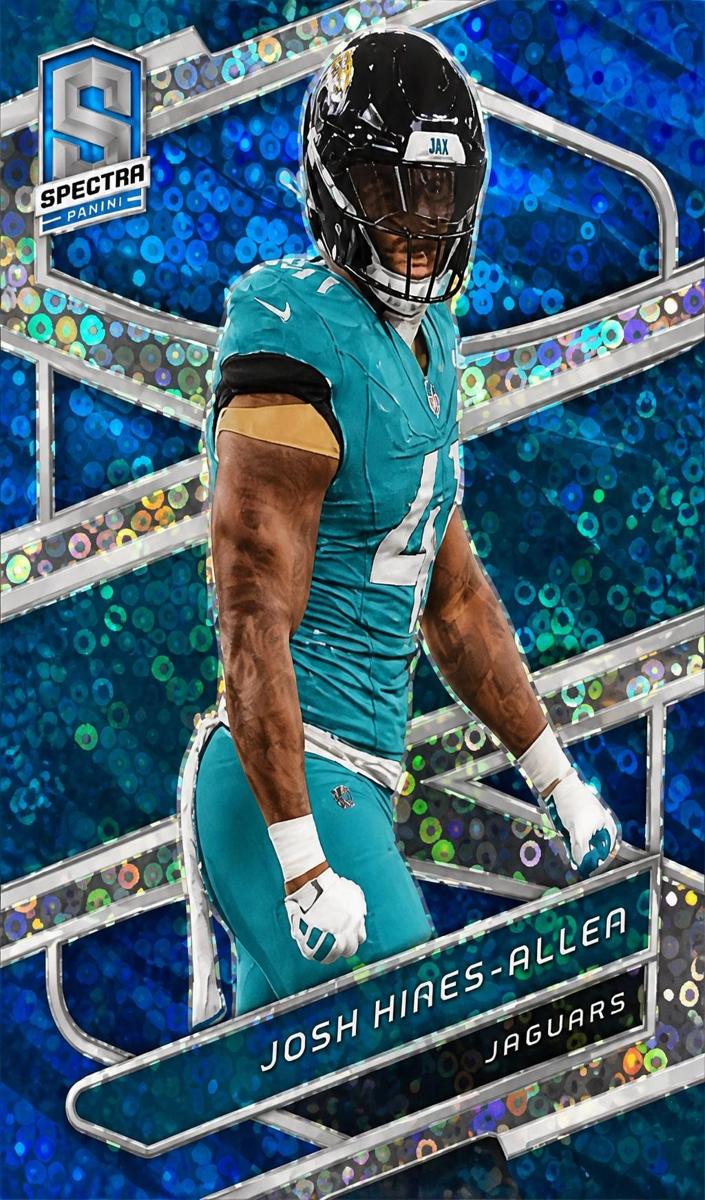 2024 Panini Spectra Football Neon Blue Die Cut Josh Hines-Allen #52