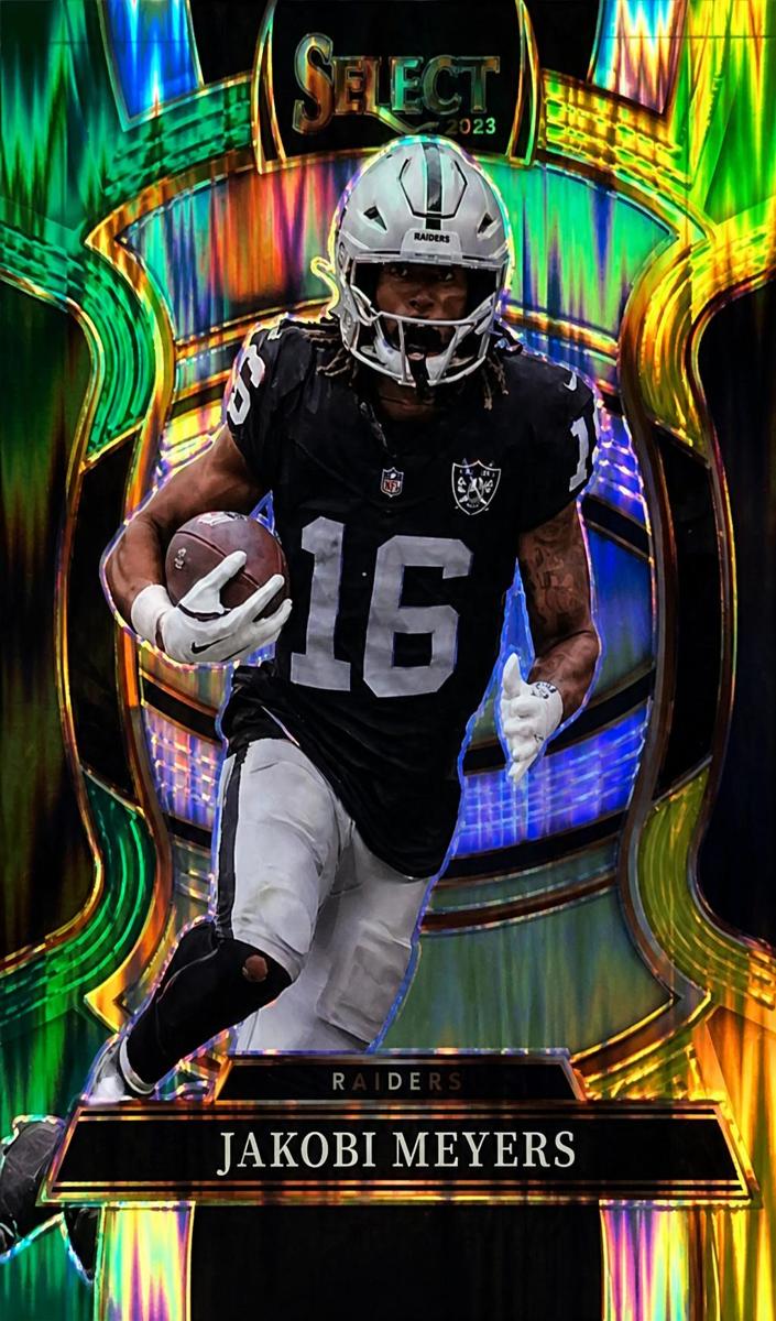 2025 Panini Select Football Green and Yellow Shock Jakobi Meyers #5