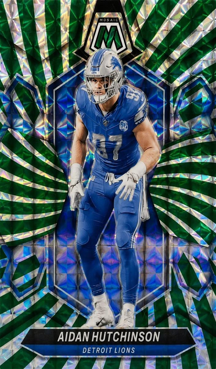 2024 Panini Mosaic Football Green Swirl Aidan Hutchinson #76