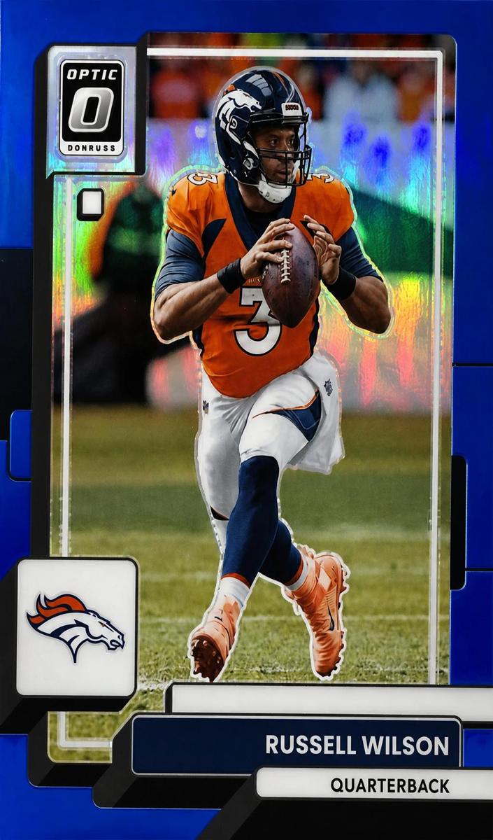 2022 Donruss Optic Football Blue Russell Wilson #58 PSA 8.5