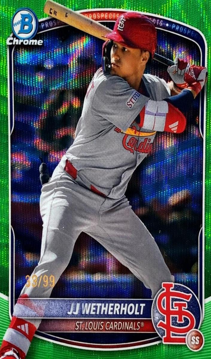 2025 Bowman Chrome Prospects Baseball Green Wave Refractor JJ Wetherholt #BCP-241