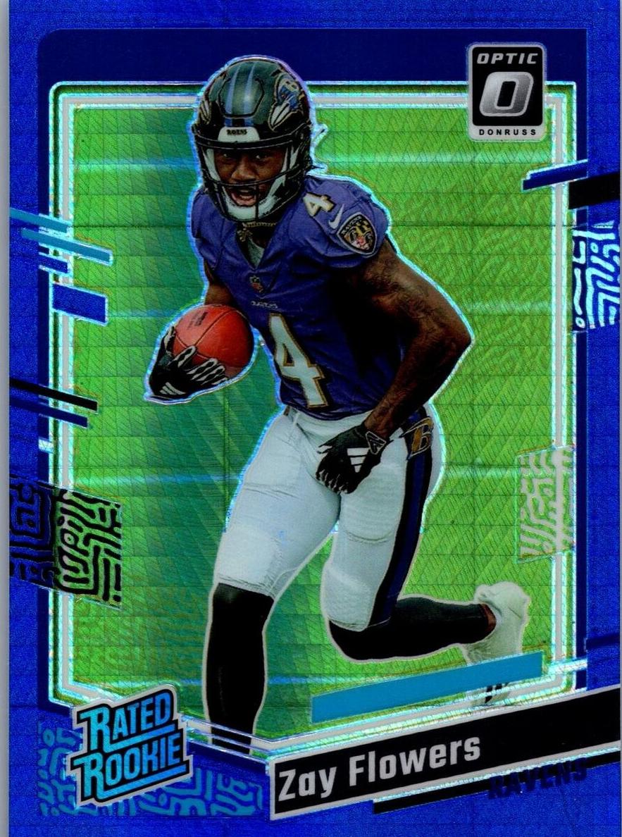 2023 Donruss Optic Football Blue Hyper Zay Flowers #210 PSA 10