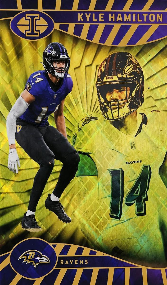 2024 Panini Illusions Football Yellow Diamond Trophy Collection Kyle Hamilton #9
