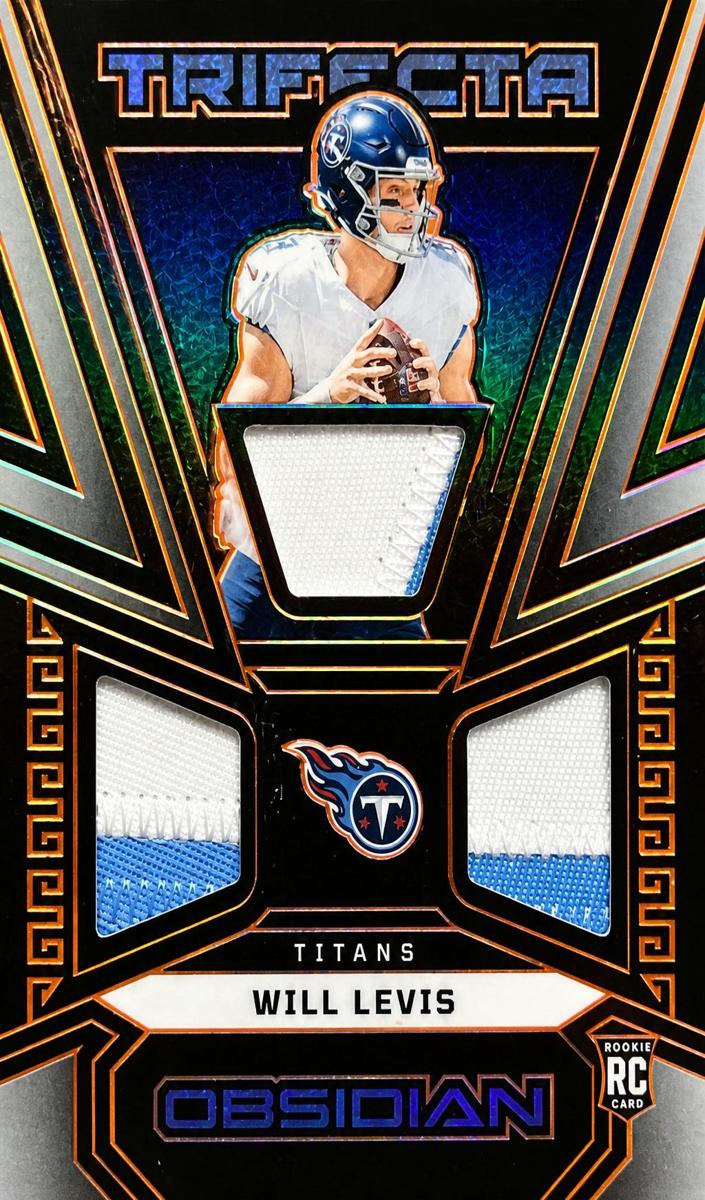 2023 Panini Obsidian Football Electric Etch Orange Will Levis #TRI-WLE