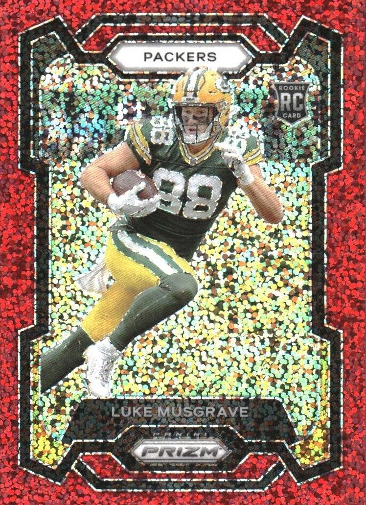 2023 Panini Prizm Football Red Sparkle Luke Musgrave #337 PSA 9
