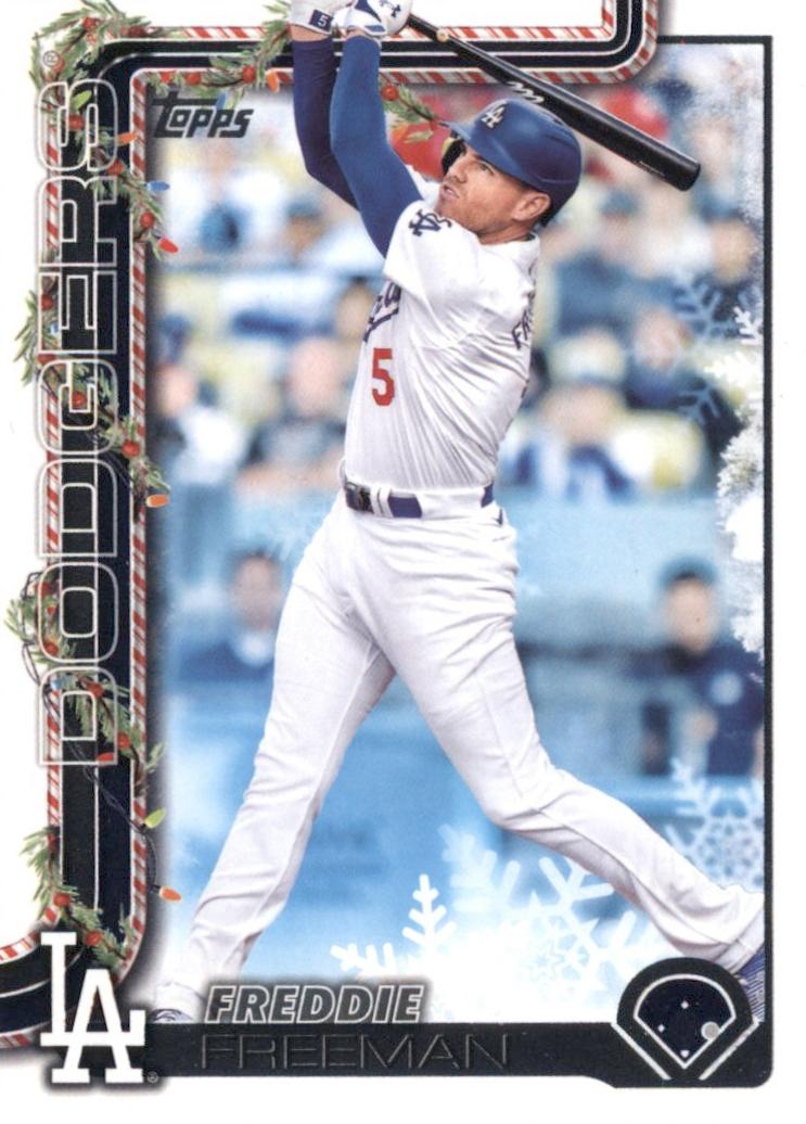 2025 Topps Holiday Baseball Freddie Freeman #H12 PSA 9