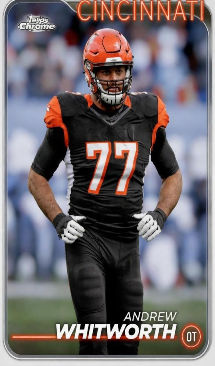 2024 Topps Chrome Football Refractor Andrew Whitworth #30