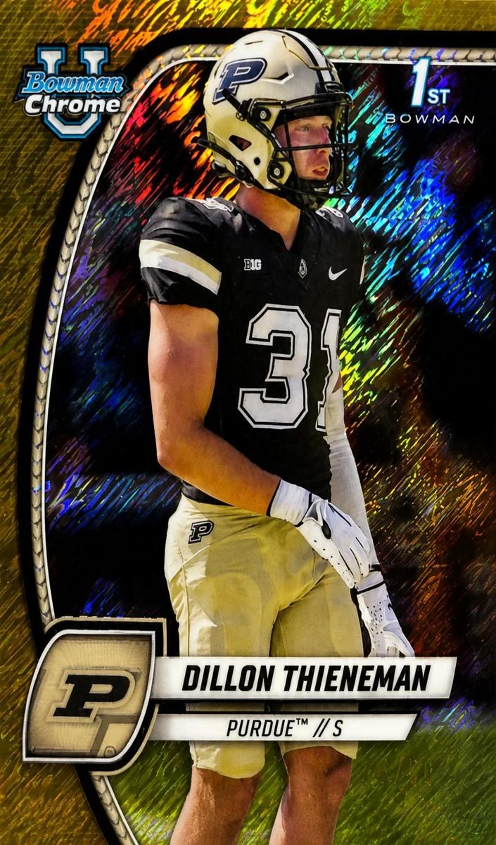 2024 Bowman Chrome University Football Shimmer Gold Refractor Dillon Thieneman #62