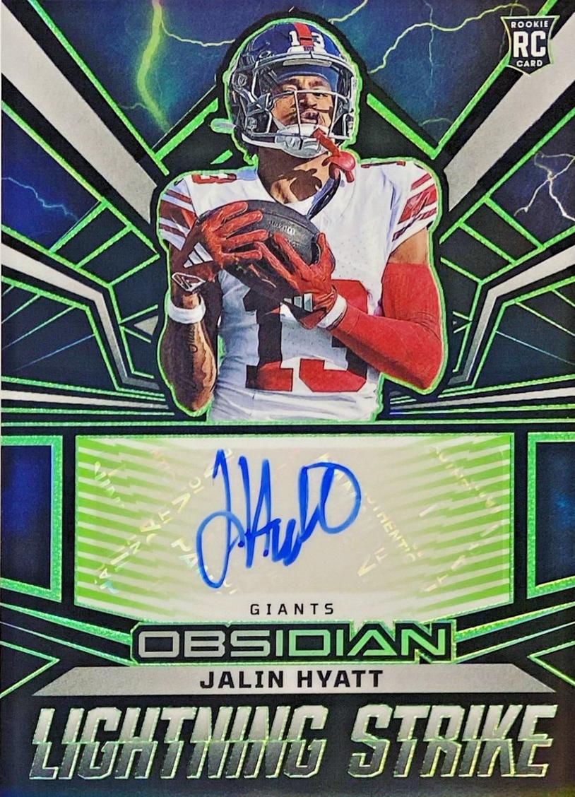 2023 Panini Obsidian Football Electric Etch Green Jalin Hyatt #LSS-JHY