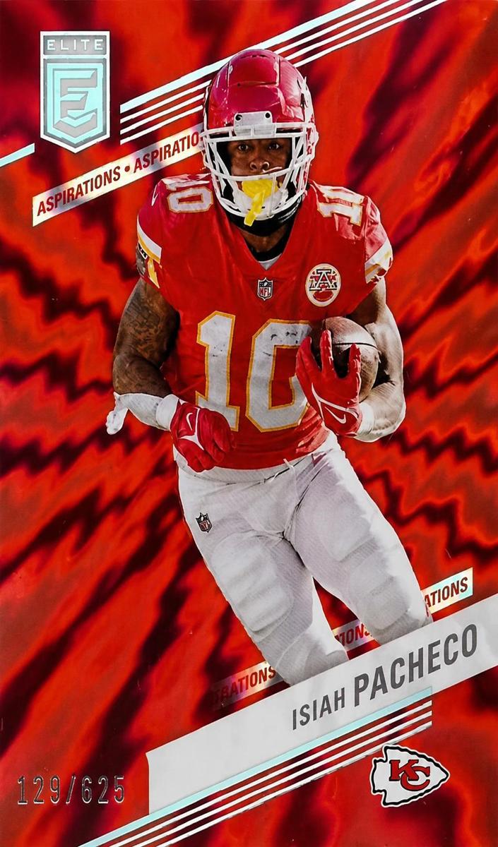 2023 Donruss Elite Football Aspirations Shimmer Isiah Pacheco #41 PSA 7.5
