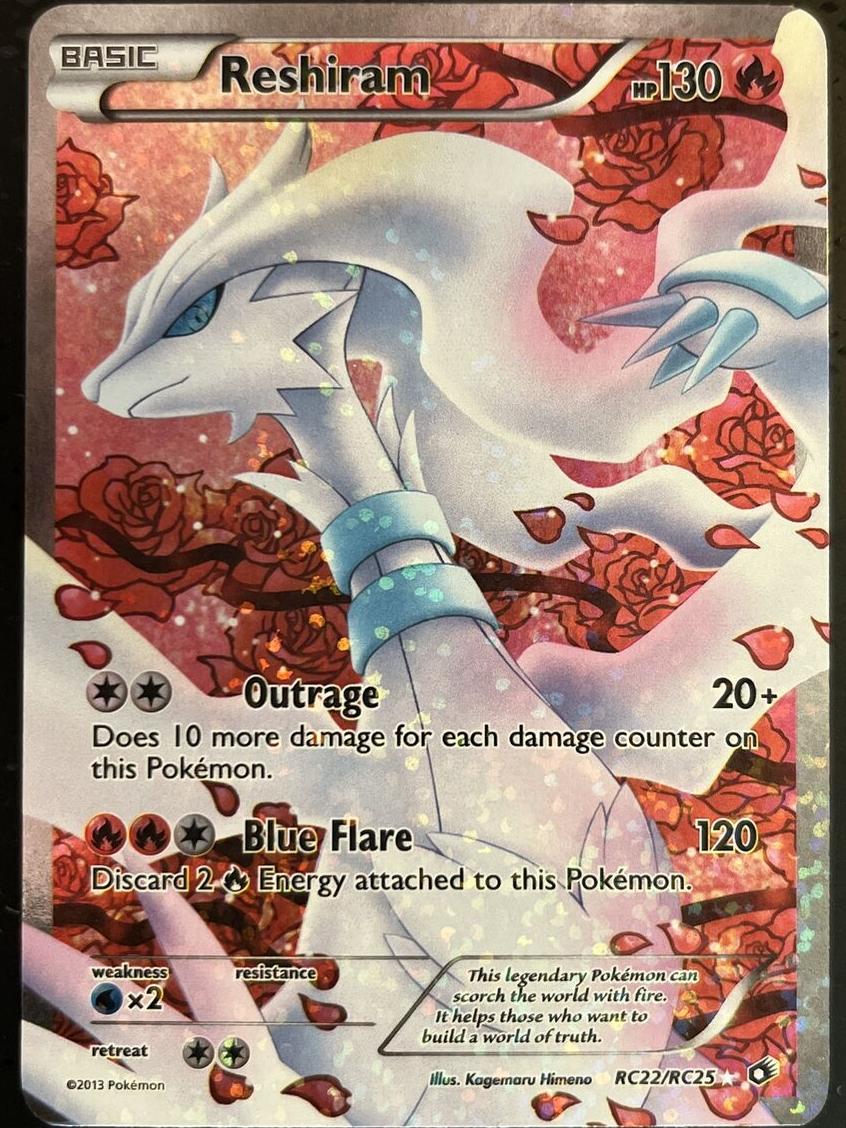 2013 Pokemon Black & White Legendary Treasures Reshiram #RC22 PSA 7