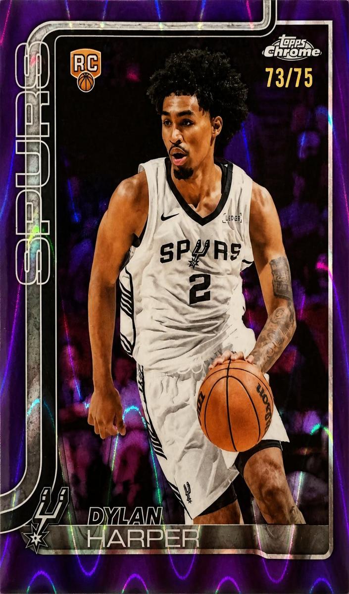 2025 Topps Chrome Basketball RayWave Purple Refractor Dylan Harper #252 PSA 10