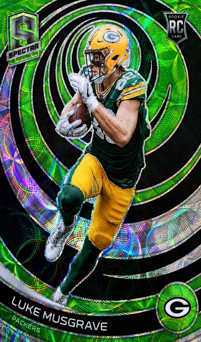 2023 Panini Spectra Football Neon Green Die Cut Luke Musgrave #145