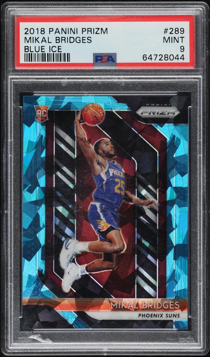 2018 Panini Prizm Basketball Blue Ice Mikal Bridges #289 PSA 9