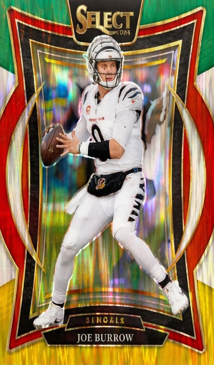2024 Panini Select Football Green and Yellow Shock Joe Burrow #39 PSA 10